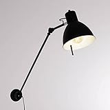 LOUM Wandleuchte, Wandlampe Innen 'Iwo 2' (Modern) in Schwarz aus Metall u.a. für Wohnzimmer & Esszimmer (1 flammig, E27) - Wandstrahler, Wandbeleuchtung Schlafzimmer /, Wohnzimmerlamp