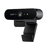 Logitech BRIO ULTRA-HD PRO Webcam, 4K HD 1080p, 5-fach Zoom, Hohe Bildfrequenz, HDR und RightLight 3, USB-Anschluss, Gesichtserkennung mit Windows Hello, Für Skype, Zoom, Cisco, PC/Mac - Schw