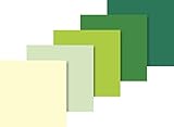 Heyda 203375739 Seidenpapier, sortiert 50 x 70 cm, 5 Farben sortiert (French Vanilla, pastellgrün, Hellgrün, mittelgrün, Dunkelgrün)