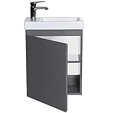 YIZHE Badmöbel mit Unterschrank Waschtisch,Waschtisch,Schrank,Spiegel WC,Platzsparende,Waschplätze,Waschbecke nunterschrank,Gäste Toilette,Schrank