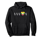 Myanmar Herzschlag Ich liebe meine Landflagge Herzpuls Pullover H