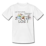 Spreadshirt Asterix und Obelix Sport Spruch Teenager T-Shirt, 134-146, Weiß