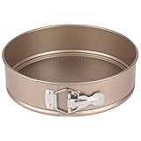 Salter BW10738C Metallics Antihaft-Springform 24 cm, Kuchenform für Schwammkuchen, Käsekuchen und mehr, starker und langlebiger Karbonstahl, PFOA-frei, ofenfest bis 220 Grad, Champagner E