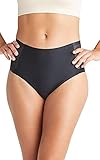 Yummie Damen Non-Shaping Bonded Brief with Mesh Slip, schwarz, M