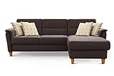 CAVADORE Schlafsofa Palera / Federkern-Ecksofa mit Schlaffunktion und Bettkasten / 244 x 89 x 163 / Chenille-Bezug, B