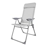 Mojawo Camping Sessel Klappstuhl Hochlehner 5-Fach verstellbar klappbar Klappstuhl pulverbeschichtet Aluminium g