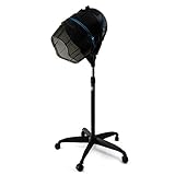 950W Haartrockner Profi Haartrockenhaube Height Adjustable Hairdryer Stand Hair Salon Bonnet Hood mit Timer Mobile Hairdryer mit 360 °Wheels Trockenhaube mit Standfuß (Schwarz)