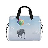 Laptop-Tasche mit Luftballon-Tier-Elefanten-Motiv, Aktentaschen, Computer-Tragetasche, 40,6 cm (16 Zoll), Schutzhülle mit Griff, mehrere Taschen, niedliches Desig