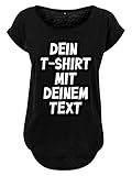 Damen T-Shirt selbst gestalten mit eigenem Text Bedrucken Lassen personalisierte Geschenke Damen Tshirt mit Aufdruck Tshirt Bedrucken Lassen t Shirt selber gestalten Custom Shirt (M, Schwarz, m)