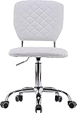 SEPNINE Swivel Computer Schreibtisch Stuhl Pu Leder Verstellbare Armless Home Office Task Chair Weiß