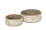 finehomegarden Schale 2erSet Keramik Luise Ø15-21cm Vintage Pflanzgefäß grün/C