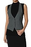 TheMogan Damen Plus Dressy Casual vielseitige Racerback Weste Smoking Anzug Weste - Grau - Juniors XXX-Larg