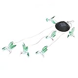 Shanrya Solar Windspiellampe, ABS Solar Gartenleuchten Hitzebeständigkeit für Balkone für Zäune(Grüner Kolibri)