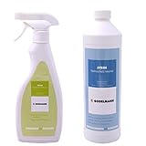 Set GODELMANN Steinimprägnierung + Rostflecken-Entferner | imprägniert Pflaster aus Beton und entfernt Rost auf Pflastersteinen, Terrassenplatten und Mauersteinen | 1,0 l + 0,5