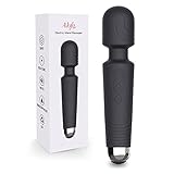 AL'OFA Personal Wand Massager - 20 Muster & 9 Geschwindigkeiten - Tragbares Handgerät - Klassisches Design Wasserdicht - USB wiederaufladbar(Schwarz)