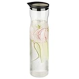 Amazon Brand - UMI Wasserkaraffe aus Glas, 1,2l Fassungsvermögen, mit hochwertigen Edelstahldeckel aus 18/8 Edelstahl und Silikondichtung, ideal für Wasser, Säfte, Tee und andere Getränk