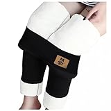 Damen Winter Leggings mit Fleece Gefüttert Warm Lange Hose Gefütterte Warme Dicke Strumpfhose Thermoleggins Jogginghose Thermo Freizeithose Elastische Winter Thermal Fleecehose Sweatp