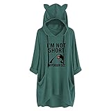 IFOUNDYOU Kapuzenpullover Damen Lang Sale Hoodie Damen mit Kapuze Taschen Kordelzug Kuschel Drucken Warm Weich Kapuzenpulli Langarmshirt Langarm Winter Sweatshirt Bequem Casual Pullover D