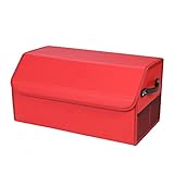 BBZY Trunk-Speicherbins,Faltlageraufbewahrungsbox,kann leicht erweitert Werden,um die Anforderungen jedes Autos zu erfüllen (Color : Red, Größe : 58.5 * 32 * 29.5cm)