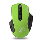 DAGUAI Mäuse Wireless Gaming Mouse 2.4GHz USB Ergonomisch LED Computermäuse 3 einstellbar DPI 4.Knöpfe kompatibel mit Pc.Laptop-Notebook-Desktop. (Color : Green)