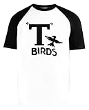 T Birds from Grease Unisex Weiß Baseball T-Shirt Herren Damen Kurze Ärmel Short Sleeves S