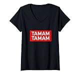 Damen Tamam Tamam Tmm Türkiye Sucuk Mashallah Arabisch Cüs Yallah T-Shirt mit V