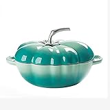 Auflauf Mit Deckel Bräter Antihaft-Pfanne Aus Gusseisenemail Tomatenförmiger Holländischer Ofen Keramische Induktions- Und Gassicherheits-Antihaftpfanne Casserole 27cm/2.8L,Green2.8L