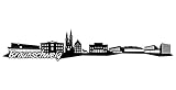 Samunshi® Braunschweig Skyline Aufkleber Sticker Autoaufkleber City Gedruckt in 7 Größen (20x4cm schwarz)