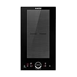 Klarstein Delicatessa Slim Domino Induktionskochfeld, Flexzonen-Technik, autark, Einbaukochfeld, 29cm, 2 Zonen, 3500 Watt, Booster, Topferkennung, Timer, Sensor-Touch, Glaskeramik, schw