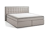 Atlantic Home Collection RUSTY Boxspringbett, inklusive Topper, Härtegrad H2, Liegefläche 180 x 200 cm, beige mit schw