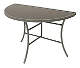 DEGAMO Wandtisch Palermo halbrund 58x110cm, klappbar, Stahl silberfarben, Glas grau, Innen und Auß