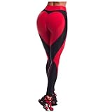 Fliegend Damen Leggings Jogginghose High Waist Yoga Hose Herz Sporthose Frauen Elastisch Leggins Push Up Fitnesshose Gym Workout Tights S