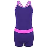 Aquarti Mädchen Badeanzug mit Bein Racerback, Farbe: Violett/Rosa, Größe: 152