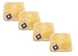 Reissner Lammfelle Engel Naturfelle 4er Set Sitzauflage DIANA-40-Set4-CHA aus Lammfell hochwollig quadratisch 40x40cm, Champag