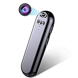 RNNTK Full HD 1080P Mini Kamera Tragbar Überwachungskamera,Mit Nachtsicht Loop Aufnahme Zuhause Verdeckte Spionage Kamera,150° Weitwinkel Smart Kompakt Kleine Sicherheitskamera-Schwarz 8gb