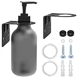 Seifenspender Halterung Halter 304 Edelstahl Wandbefestigung Halterung Wandhalterung für Pumpspender Shampoo Spender Flasche (Schwarz)