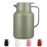 SHBRIFA Isolierkanne 1,5 Liter, Thermoskanne mit doppelwandigem Glas Kolben, Ideal als Kaffeekanne oder als Teekanne, für zu Hause oder im Bü