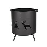 JR2021FF Feuerschalen Holz Burning Pit Fire Pit Outdoor Gusseisen Feuerschale Kamin Extra Tiefmetallgitterfeuerpfeife for außerhalb des Hinterhofs Feuerkörbe (Size : Large)