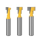 KLOVA 3 Stück 8mm Schaft T-Nutenfräser Fräser Set Sechskantschraube Schlüsselloch Bits T Nutfräser für Holz Holzbearbeitung