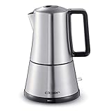 Cloer 5928 Espresso-Kocher / 365 W / für 3-6 Tassen Espresso / Edelstahlg