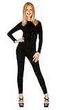 shoperama Basic Langarm Bodysuit für Damen-Kostüme Kostüm-Zubehör Ballett Tanz Catsuit Jumpsuit Overall Karneval Fasching, Farbe:Schwarz, Größe:M/L