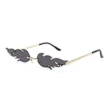 NUOBESTY Feuer Flamme Brille 1Pc 16 X 14 X 2. 7 Cm Flamme Randlose Sonnenbrille Frauen Männer Sonnenbrille Party Brille Klare Metall Sonnenbrille Rahmenlose Farben - G