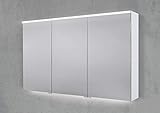 Intarbad ~ Spiegelschrank 120 cm integrierte Multi Light LED Beleuchtung Doppelspiegeltüren Rift Eiche Anthrazit IB1957