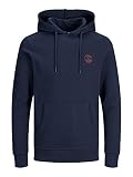 JACK & JONES Male Hoodie Logo Kordelzug LNavy B