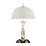 HUDIE Schöne Tischlampe Moderne Nachttischlampen Glasschirm Beleuchtung Wohnaccessoires Dekor,White+Tricolor-9W