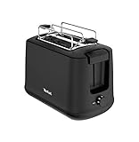 Tefal TT165N Principio Select Toaster (850 Watt, 7 Bräunungsstufen, Krümelschublade, Hebe-Funktion, Brötchenaufsatz) schw