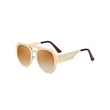 FEIHAIYANY Damen-Sonnenbrille mit Metallblumenrahmen, geeignet für Shopping, Partys im Freien, Strand, Grillen im Freien, Farbe: B