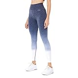 USA Pro Damen Nahtlose Ombre Training Leggings Yoga Fitness Marineblau/Weiß S