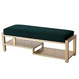 WHOJA Sitzbank mit Schuhregal Samtkissen 60/80/100 cm Eisen Sofa Bank Hohe und niedrige Lagerregale for Schlafzimmer, Wohnzimmer, Flur Schuhbank wechseln Schuhaufbewahrung