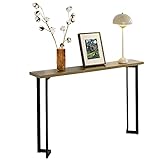 SoBuy FSB50-PF Vintage Konsolentisch Metall Flurtisch Dekotisch Sideboard schmaler Beistelltisch Sofatisch Natur/Schwarz BHT ca: 120x75x20